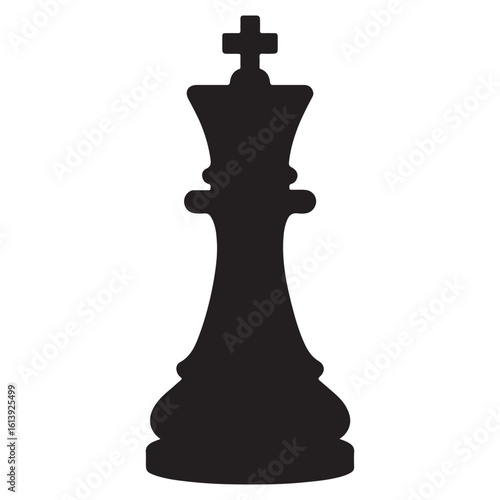 Classic chess king silhouette with bold crown and cross top