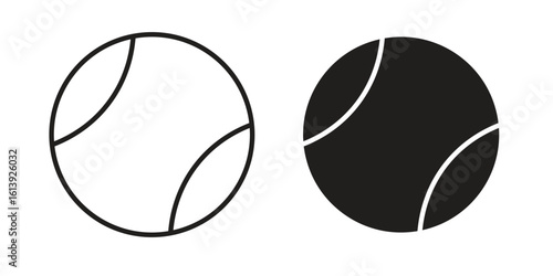 Tennis icon flat and stroke style pack on white background. Vector illustrations