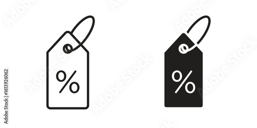 Tags icon flat and stroke style pack on white background. Vector illustrations