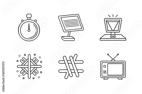 Mass Media Icon Set.