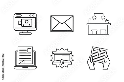Mass Media Icon Set.