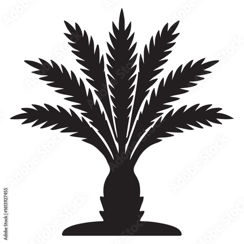Graceful sago palm tree icon with clean natural silhouette design