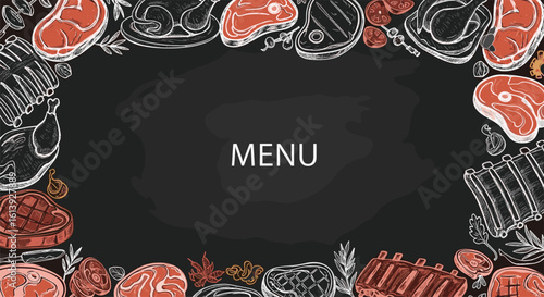 Delicious steak and ribs menu for your next meal featuring various cuts of meat