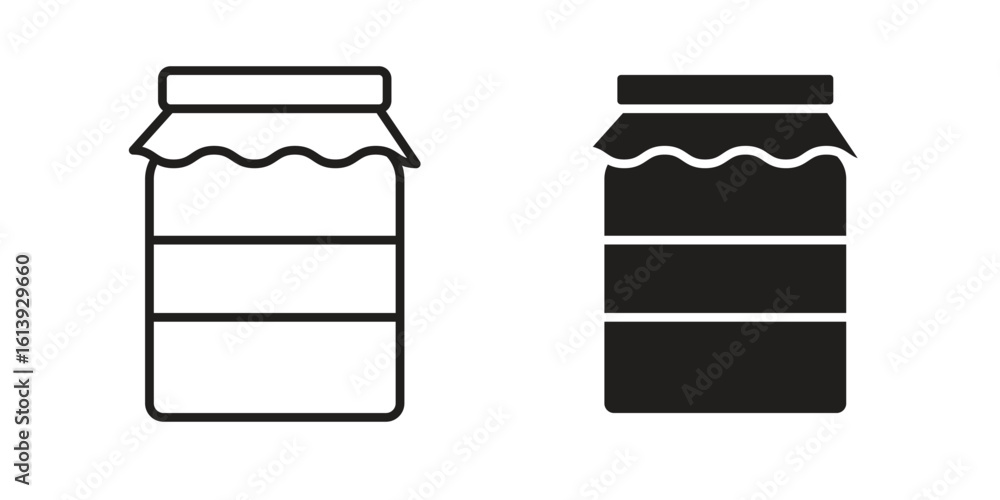Jam icon flat and stroke style pack on white background. Vector illustrations Jam icon flat and stroke style pack on white background. Vector illustrations