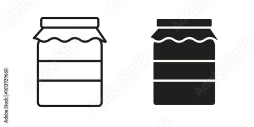 Jam icon flat and stroke style pack on white background. Vector illustrations