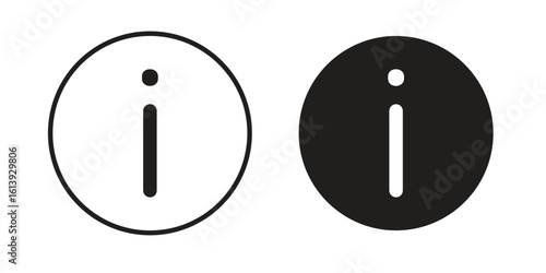 Info icon flat and stroke style pack on white background. Vector illustrations