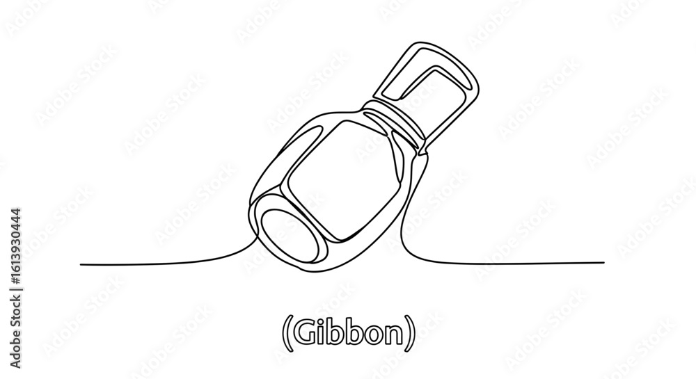 Obraz premium Simple illustration of a gibbon hanging on a vine 