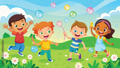 Kids love playing with bubbles