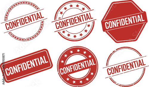 Confidential stamp vector set for secure document design