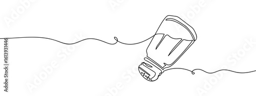 Continuous vector art line, salt shaker, transparent background. editable stroke.