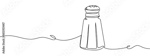 Continuous vector art line, salt shaker, transparent background. editable stroke.