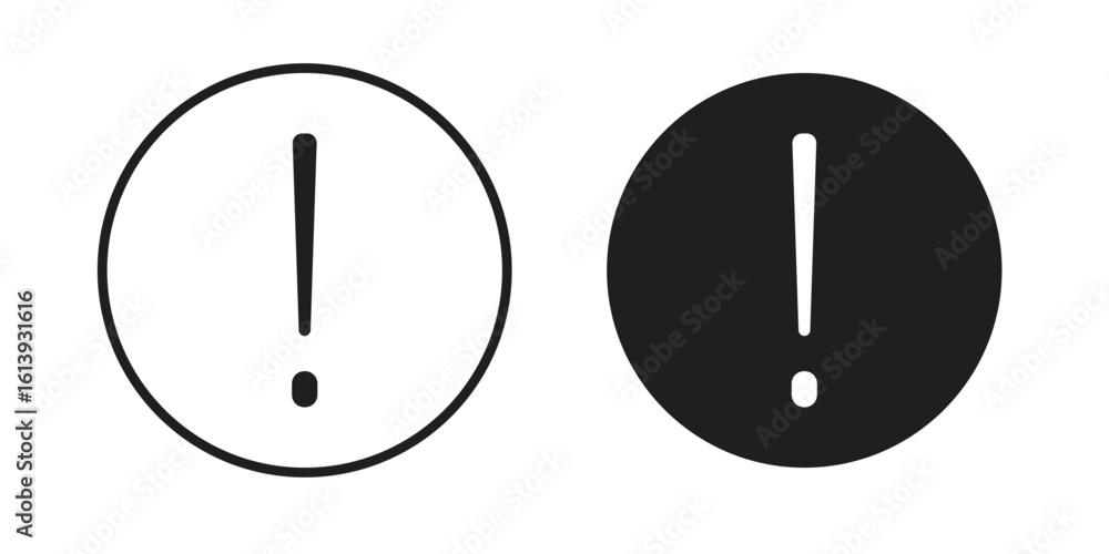 Exclamation interface icon flat and stroke style pack on white background. Vector illustrations Exclamation interface icon flat and stroke style pack on white background. Vector illustrations