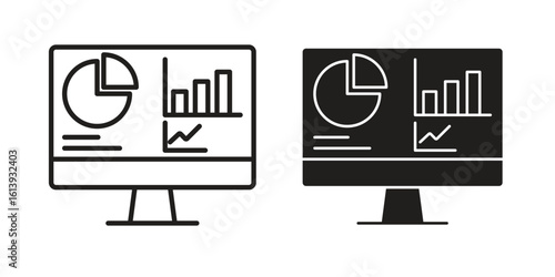 Dashboard icon flat and stroke style pack on white background. Vector illustrations