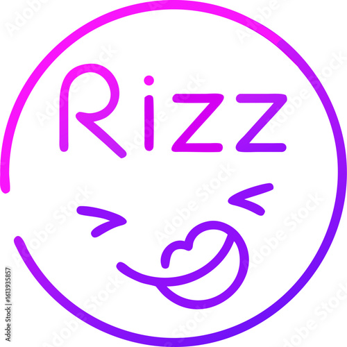 Winking face with sparkle and the word rizz