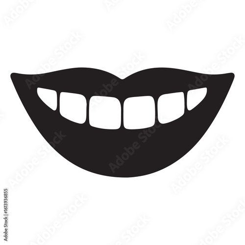Set of four teeth silhouettes arranged in neat row
