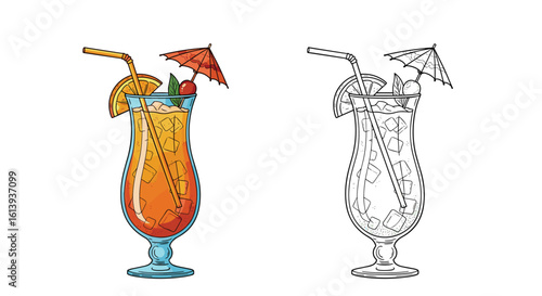 Tropical sunset cocktail delight a refreshing beverage perfect for summer relaxation and enjoyment