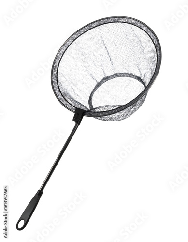 Angled Oval Fishing Net with Black Handle