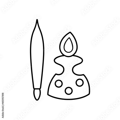 art studio icons  hand drawn sketch style  neutral