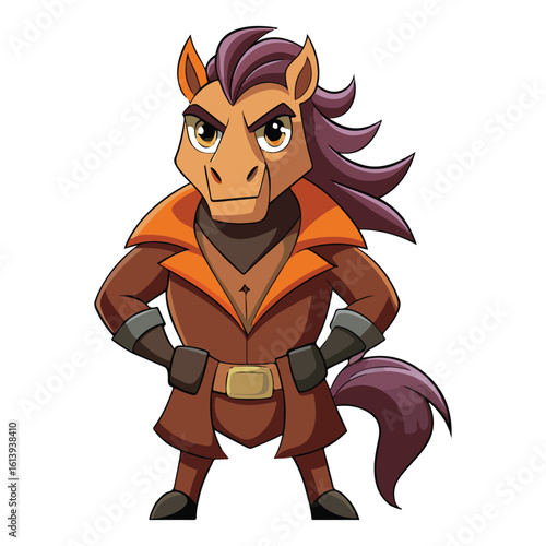 A drawing of a funny vector Horse illustration