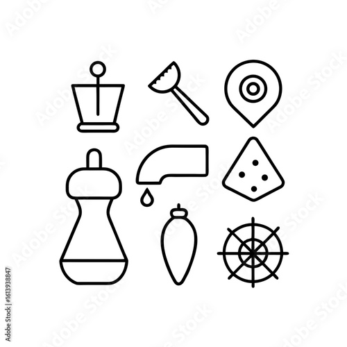diy   handcraft icon set  artistic style  isolated