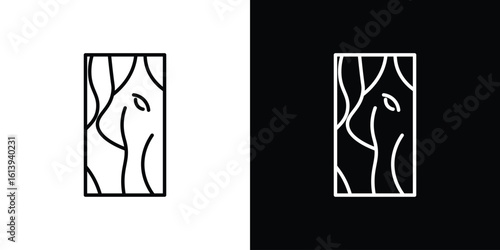 Wood board icon logo vector designs. icon set in a black and white strokes