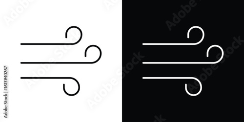 Wind icon logo vector designs. icon set in a black and white strokes