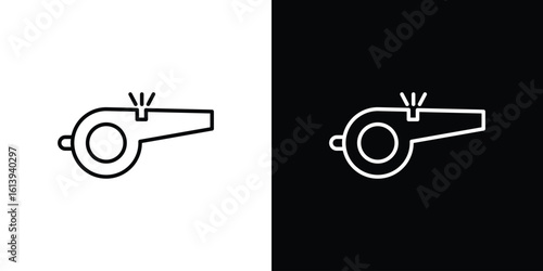 Whistle icon logo vector designs. icon set in a black and white strokes