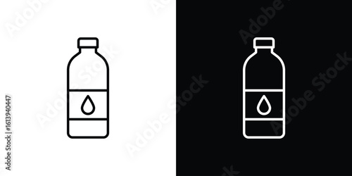 Water bottle icon logo vector designs. icon set in a black and white strokes