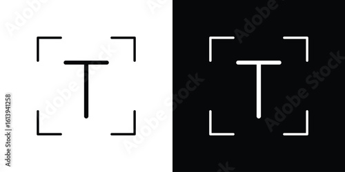 Text icon logo vector designs. icon set in a black and white strokes