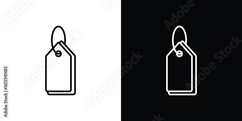 Tag icon logo vector designs. icon set in a black and white strokes