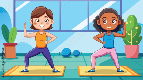 Women working out together