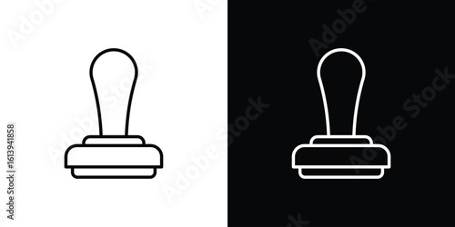 Stamp icon logo vector designs. icon set in a black and white strokes