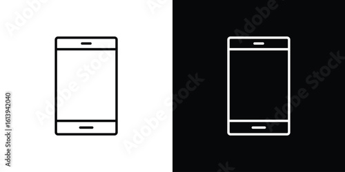 Smartphone icon logo vector designs. icon set in a black and white strokes