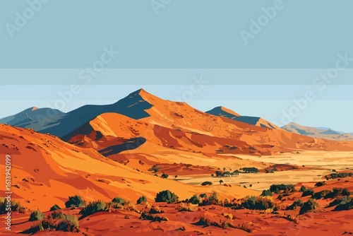 Golden Dunes of Sossusvlei Namibia isolated