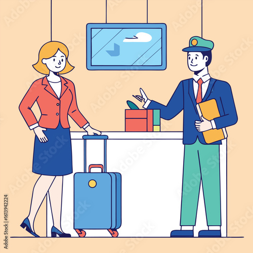 Guest checking in at an airport counter
