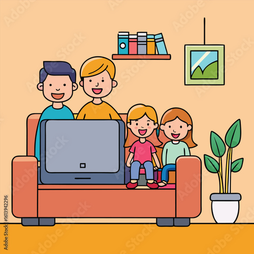 Family enjoying time together at home