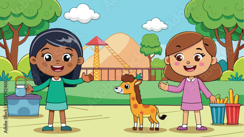 Children enjoying playtime with a toy