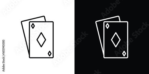 Playing cards icon logo vector designs. icon set in a black and white strokes