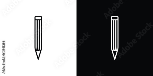 Pencil icon logo vector designs. icon set in a black and white strokes