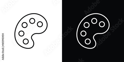 Palette icon logo vector designs. icon set in a black and white strokes