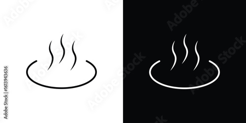 Onsen icon logo vector designs. icon set in a black and white strokes