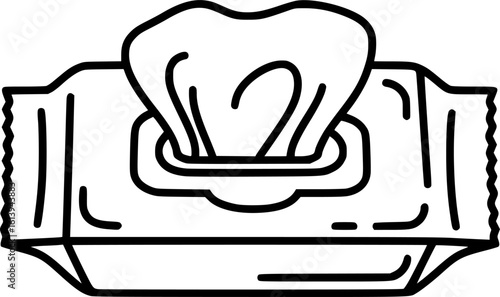 Facial tissues box outline icon vector
