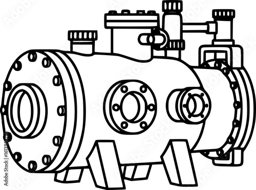 Vacuum chamber outline icon vector
