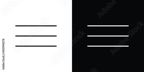 Menu icon logo vector designs. icon set in a black and white strokes