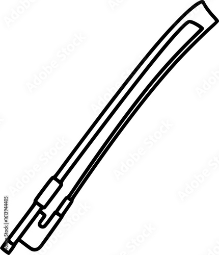 Violin bow outline icon vector
