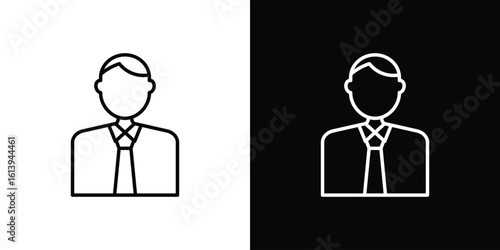Man icon logo vector designs. icon set in a black and white strokes