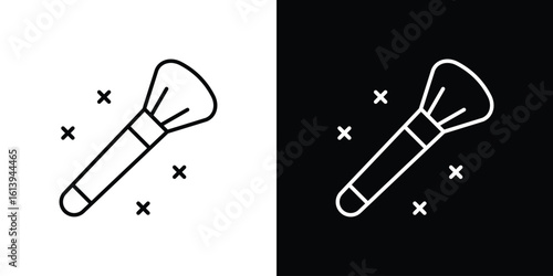 Makeup brush icon logo vector designs. icon set in a black and white strokes