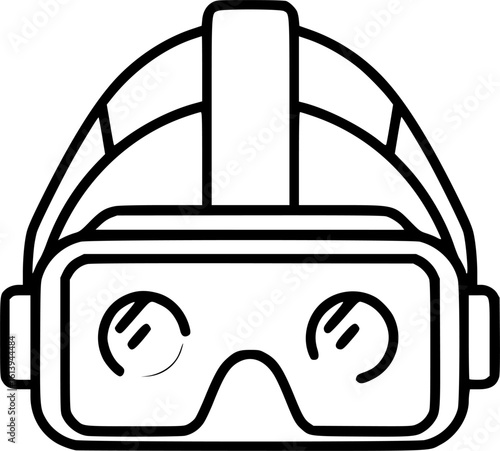 Vr headset outline icon vector

