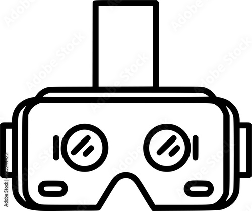 Vr headset outline icon vector
