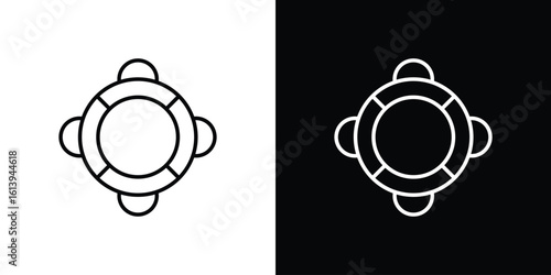 Life buoy icon logo vector designs. icon set in a black and white strokes